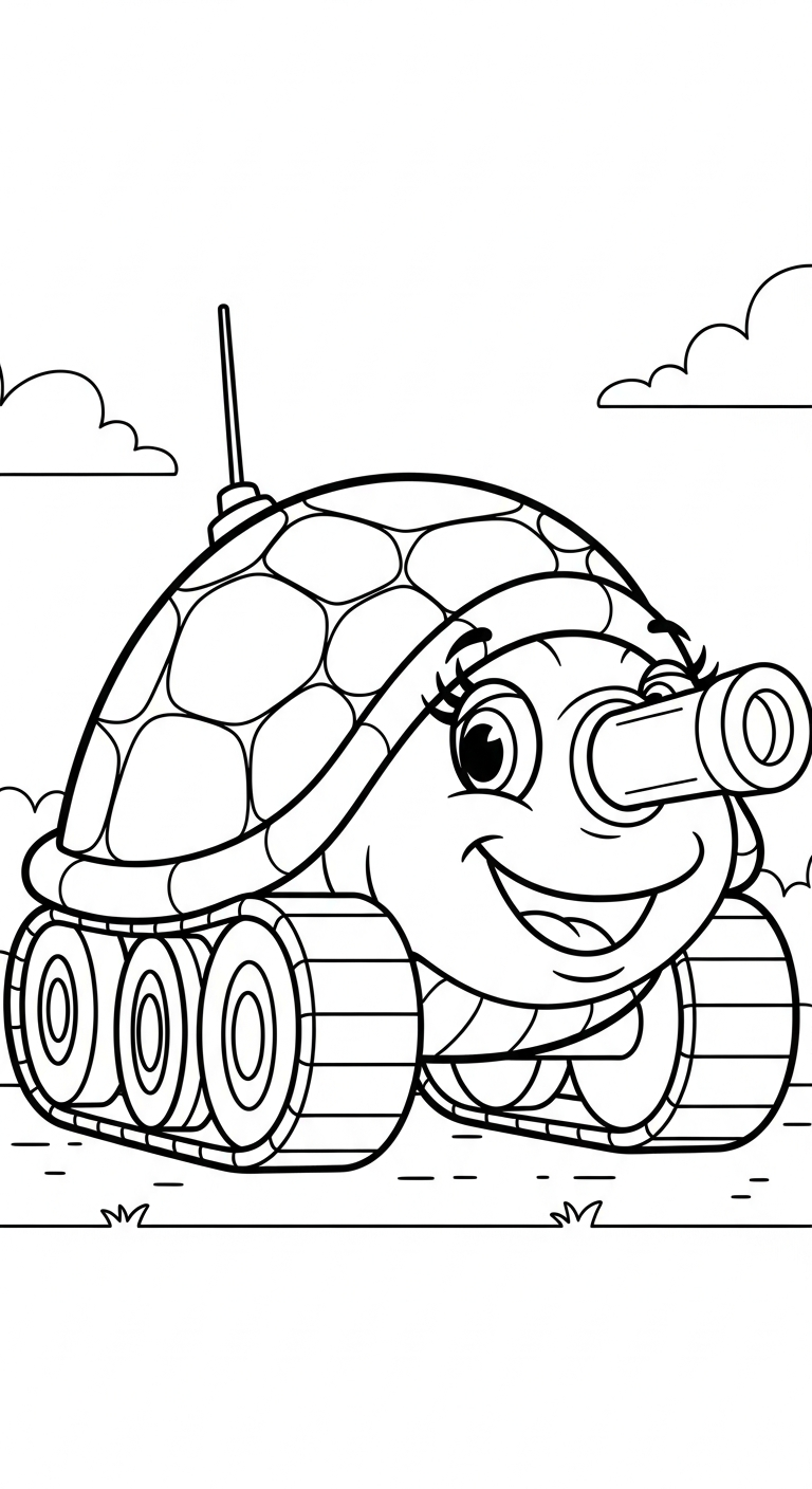 in tranh tô màu xe tăng cho bé 1