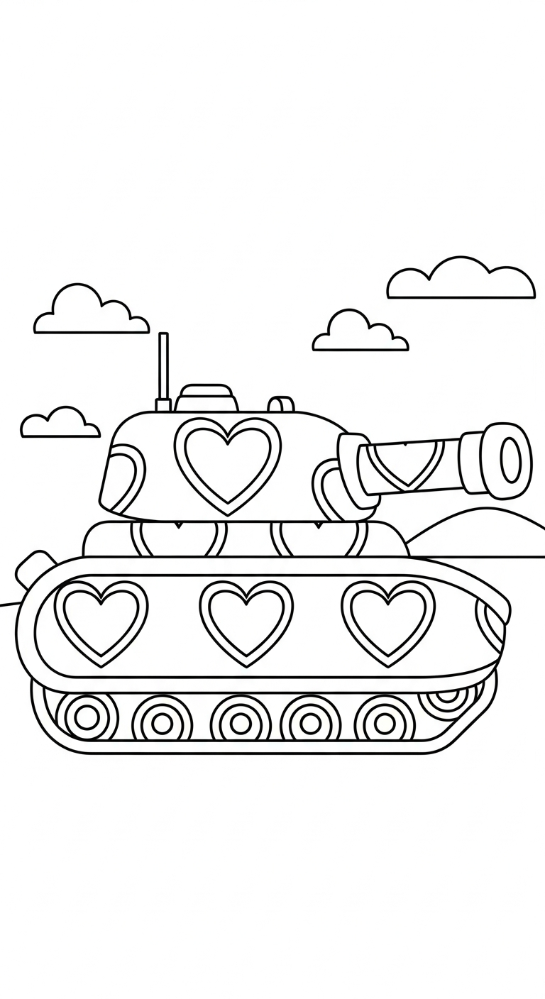 tranh tô màu xe tăng cho bé 7-8 tuổi