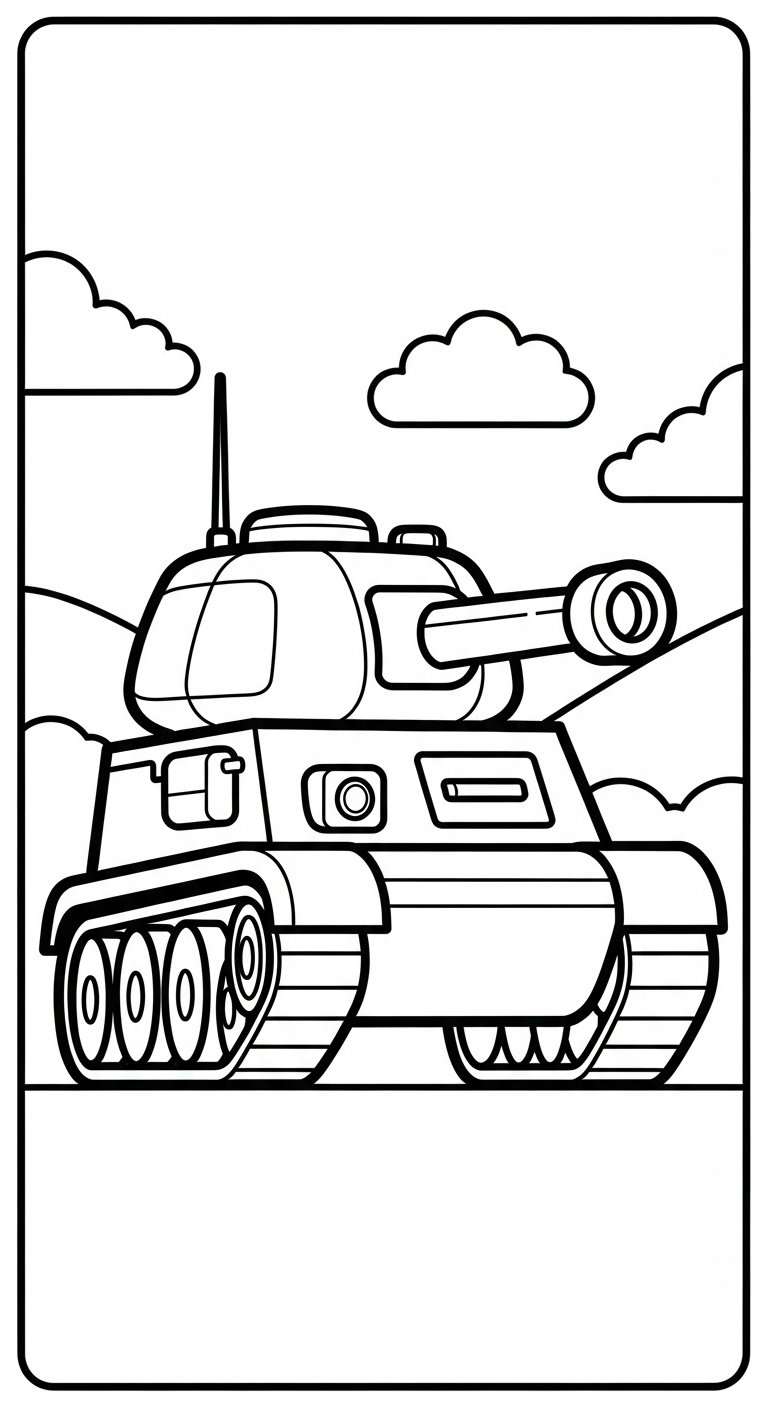 tải file tranh tô màu xe tăng