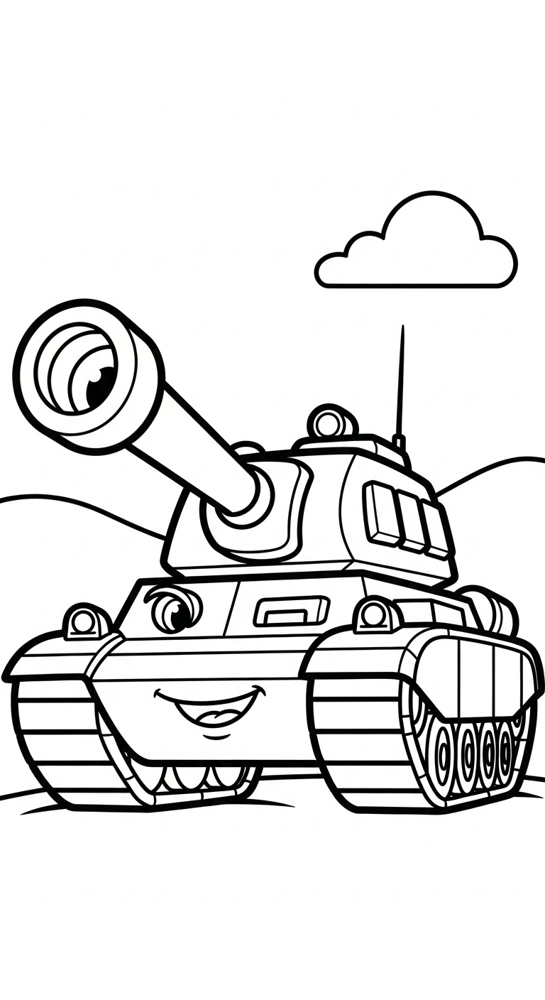 hình tô màu xe tăng cho bé tải miễn phí