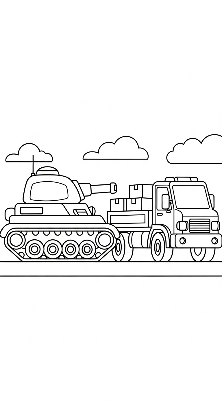 tải tranh tô màu xe tăng cho bé miễn phí