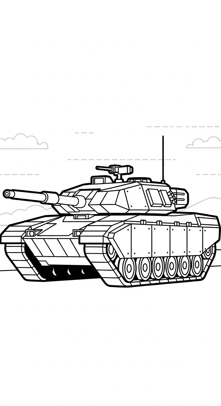 tải tranh tô màu xe tăng cho bé 6 tuổi