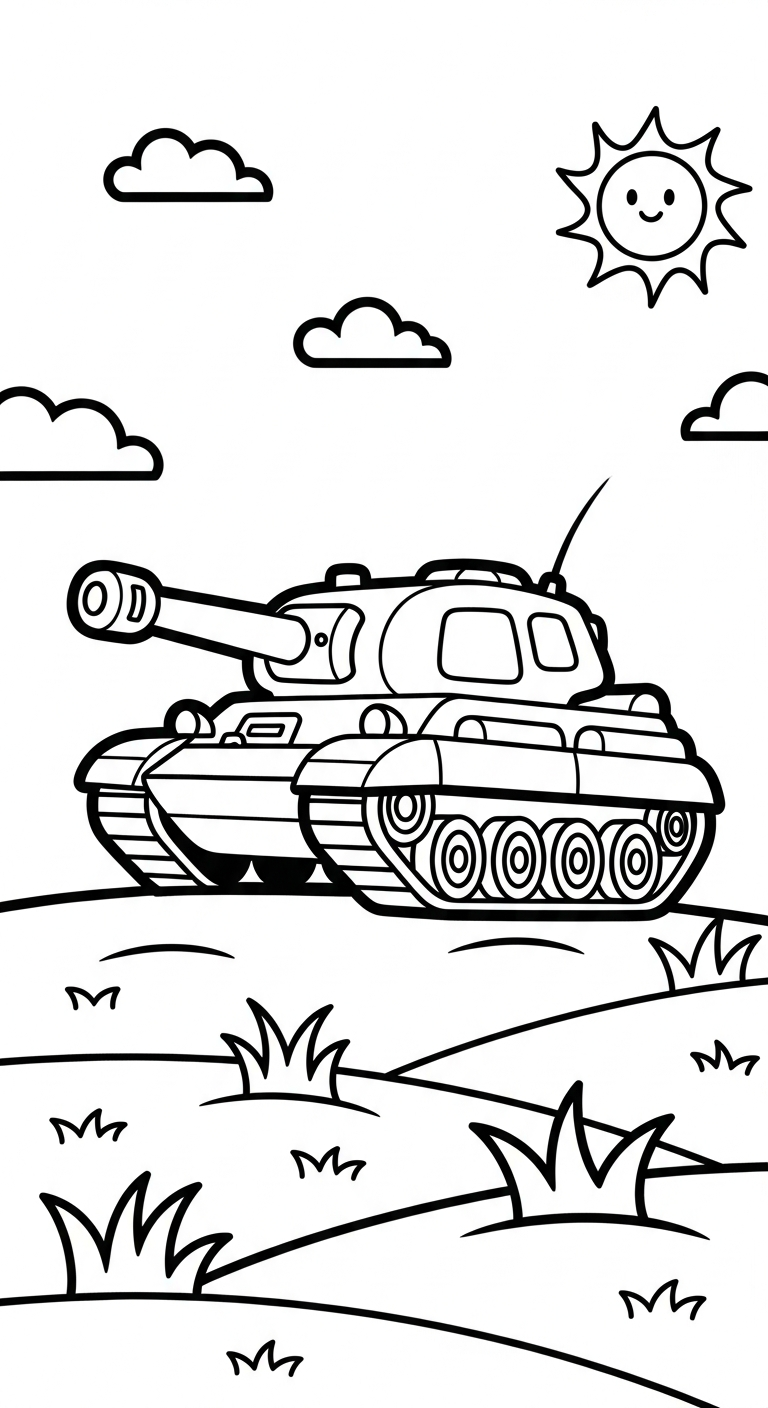 hình tô màu xe tăng tập tô 1