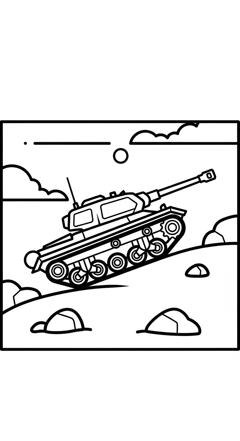 tranh tô màu xe tăng cho bé 6 tuổi miễn phí