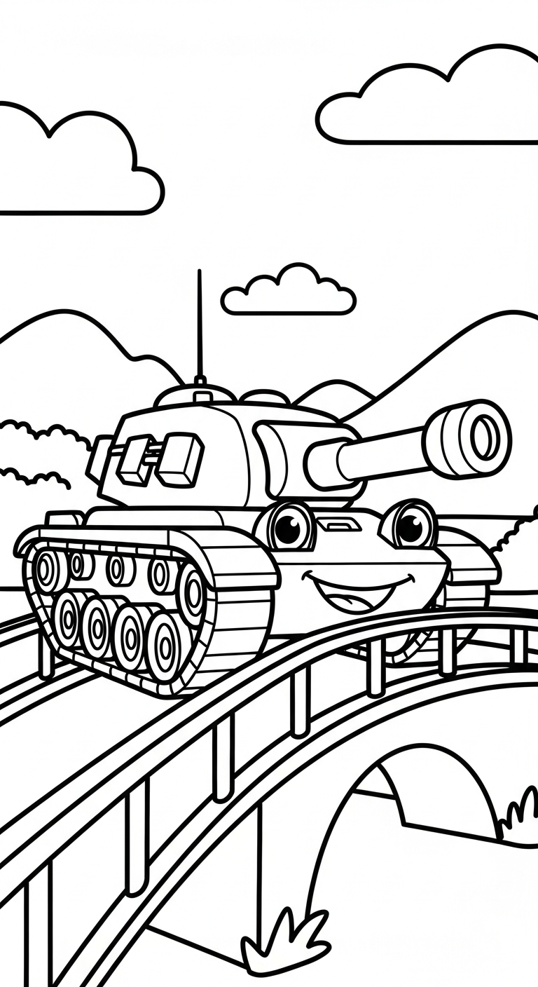 hình tô màu xe tăng rõ nét