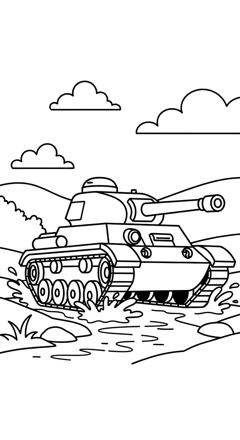 tranh tô màu xe tăng cho bé mới nhất