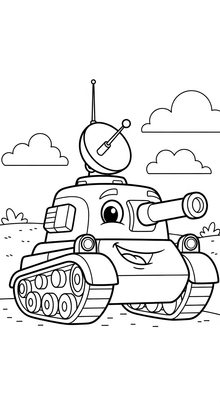 hình tô màu xe tăng cho bé 7 tuổi miễn phí