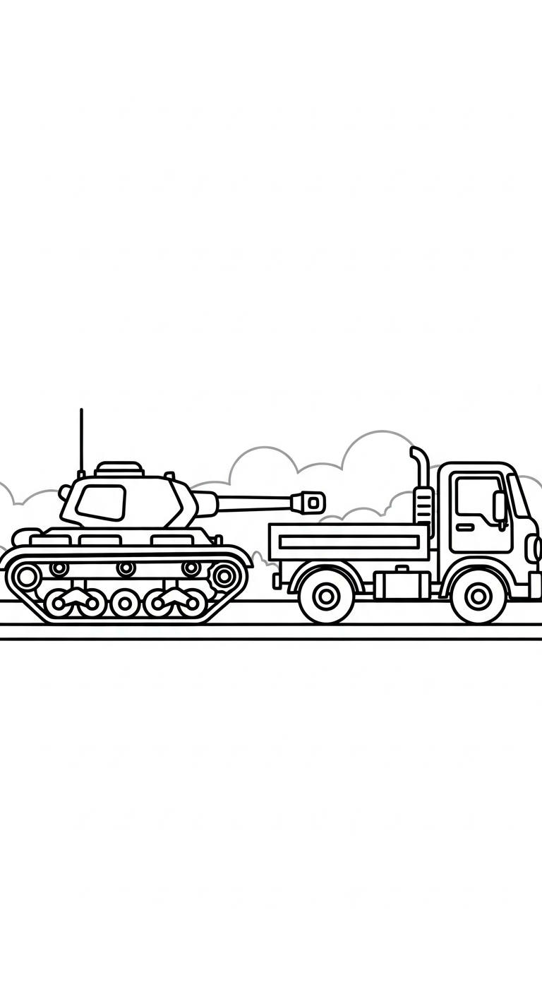 hình tô màu xe tăng cho bé 1