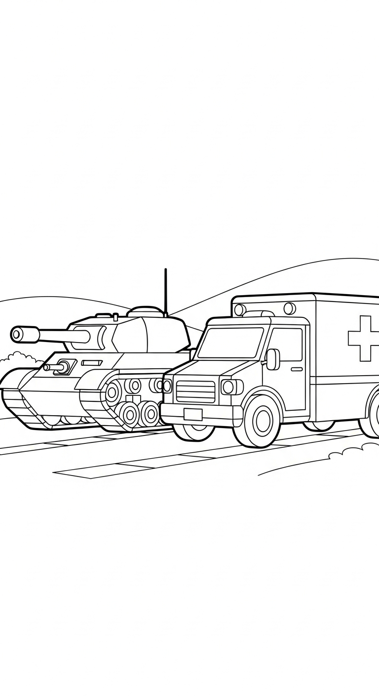 hình tô màu xe tăng tập tô