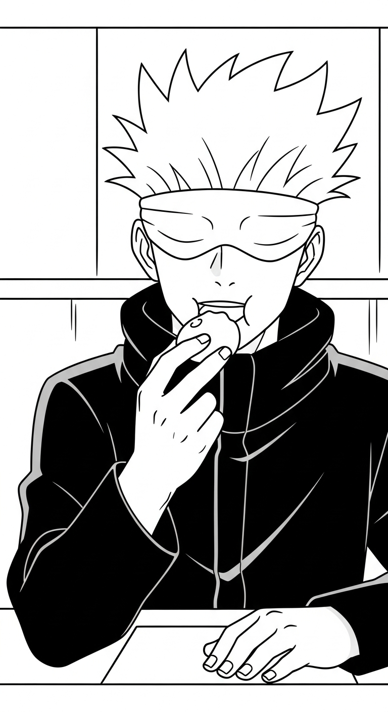 mẫu in tranh tô màu Gojo Satoru cho bé