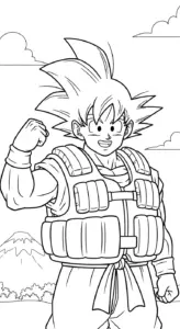 hình tô màu Songoku cho bé 6 tuổi miễn phí