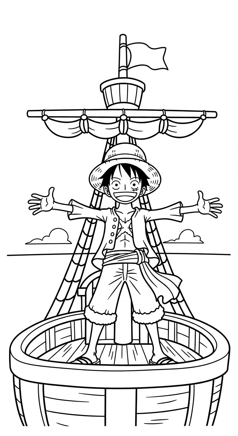 tải tranh tô màu Luffy cho bé 3 tuổi