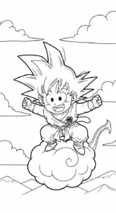 hình tô màu Songoku cho bé 6 tuổi