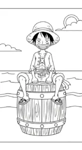 tranh tô màu Luffy cho bé 5 tuổi miễn phí