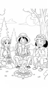download tranh tô màu Luffy miễn phí