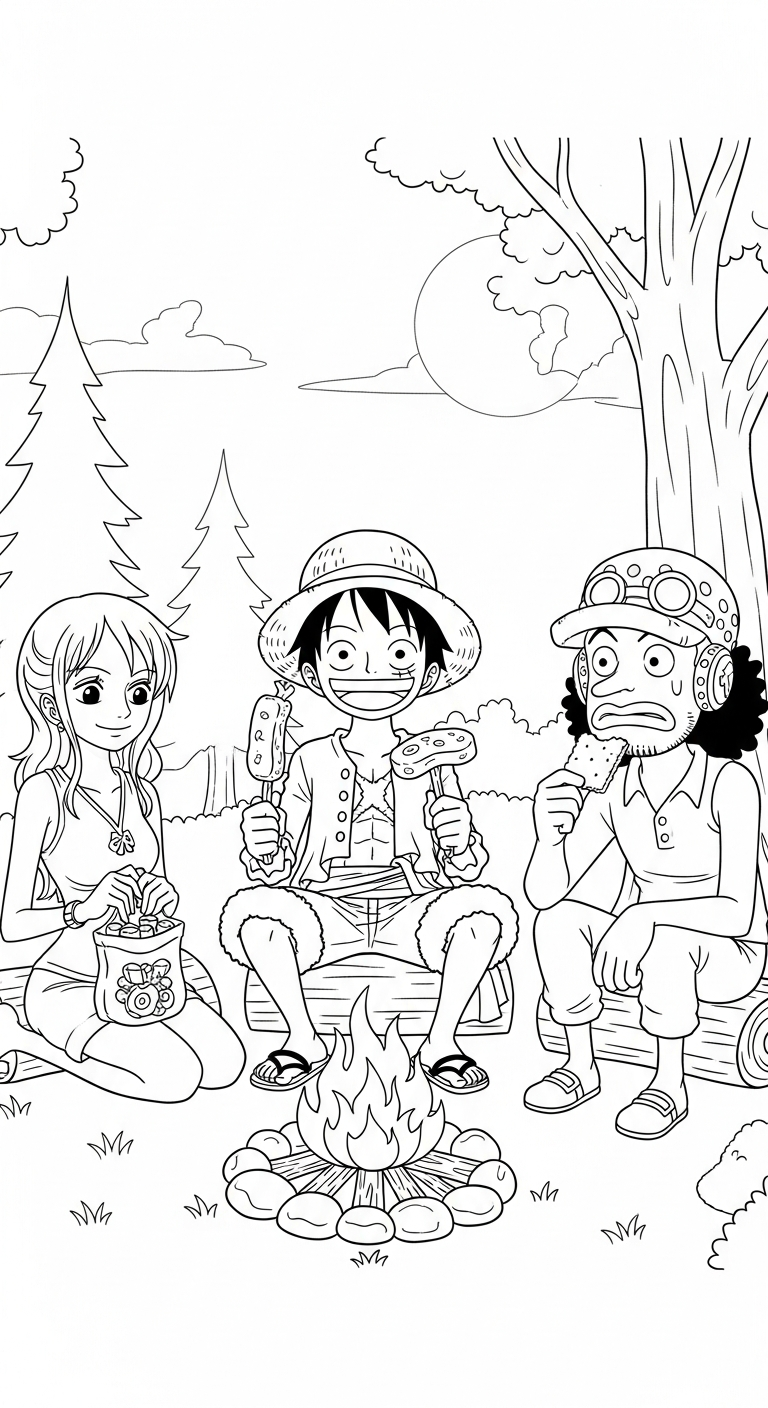 download tranh tô màu Luffy miễn phí