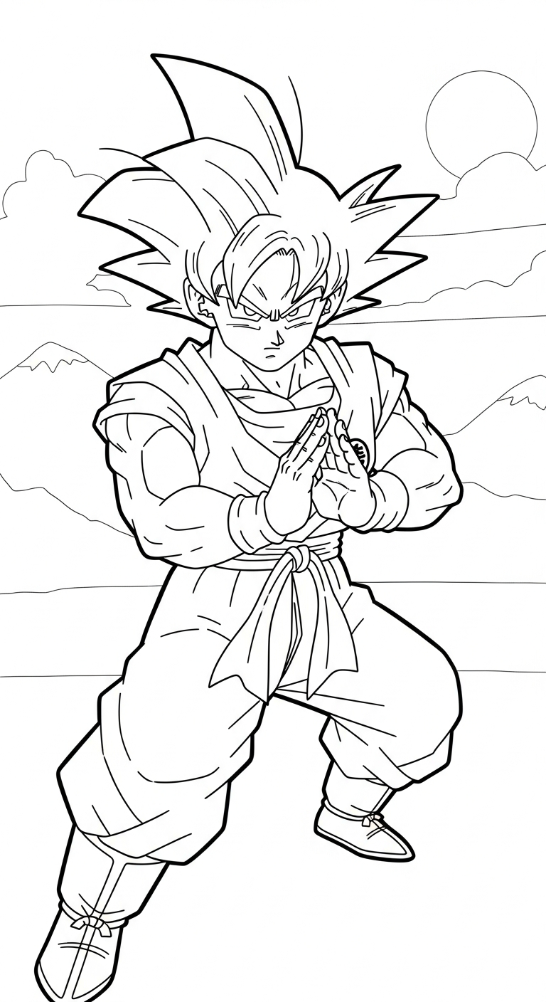 tranh tô màu Songoku cho bé mới nhất