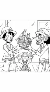 tranh tô màu Luffy tập tô