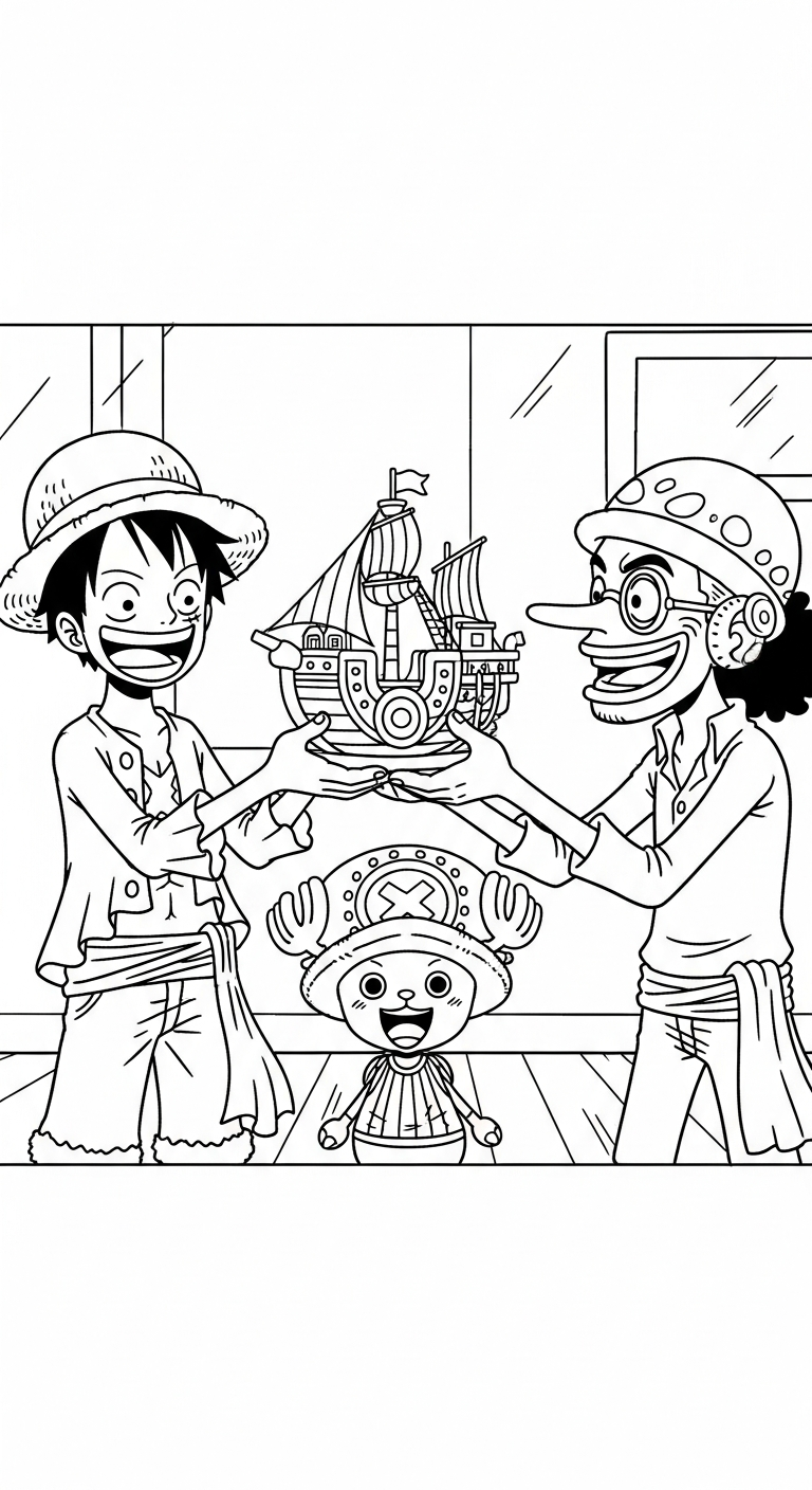 tranh tô màu Luffy tập tô