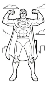 in hình tô màu Tranh Tô Màu Superman khổ A4