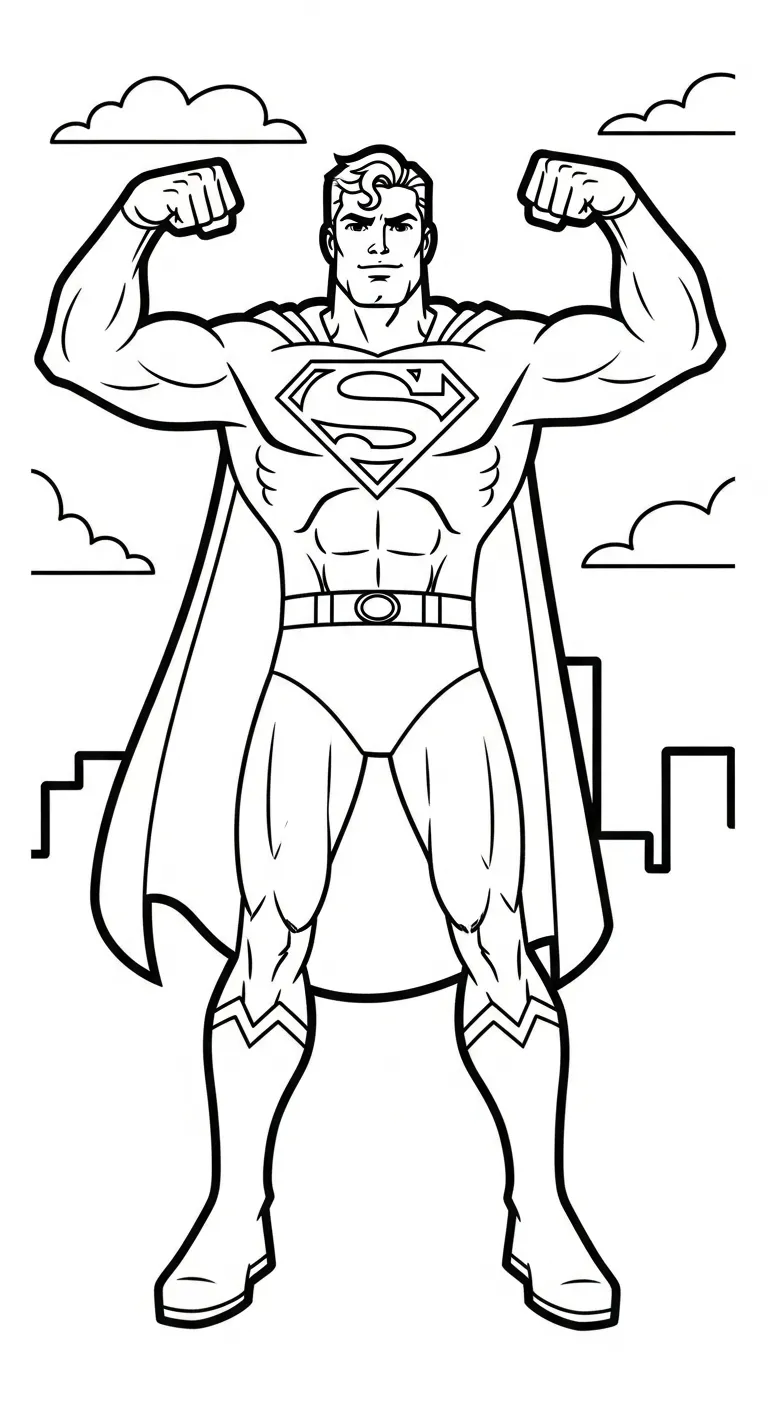 in hình tô màu Tranh Tô Màu Superman khổ A4