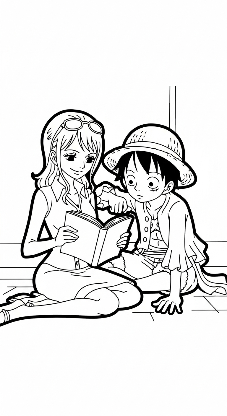 tải tranh tô màu Luffy cho bé 8 tuổi