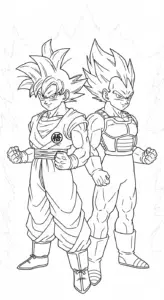 hình tô màu Songoku cho bé 7 tuổi