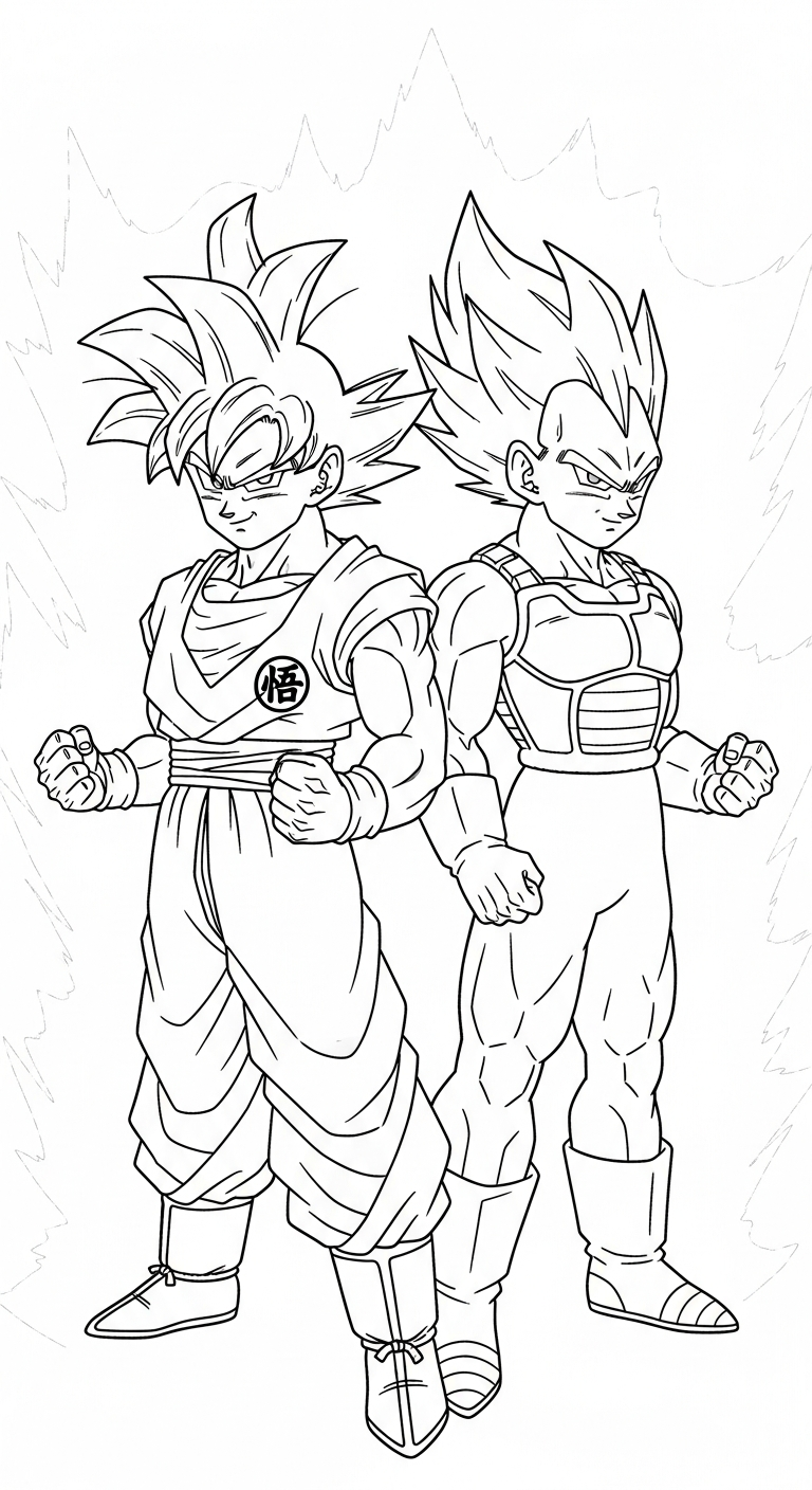 hình tô màu Songoku cho bé 7 tuổi