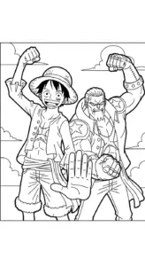 in tranh tô màu Luffy cho bé 8 tuổi