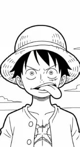 tải hình tô màu Luffy miễn phí