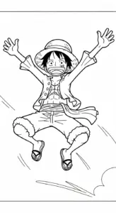in hình tô màu Luffy cho bé 5 tuổi