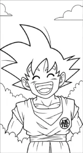 hình tô màu Songoku cho bé 8 tuổi