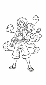 hình tô màu Luffy cho bé 7 tuổi miễn phí