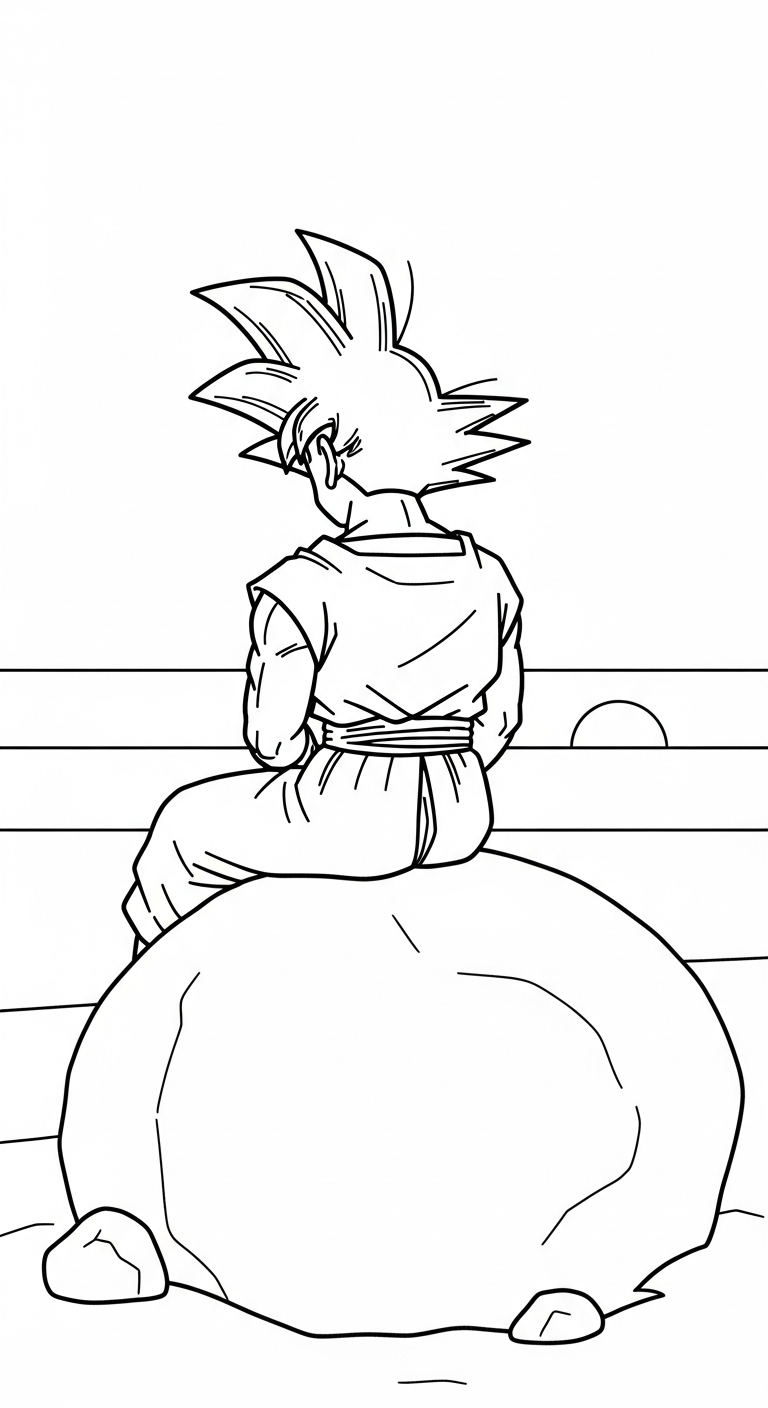 hình tô màu Songoku cho bé 4 tuổi miễn phí