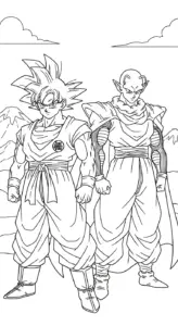 mẫu tranh tô màu Songoku cho bé