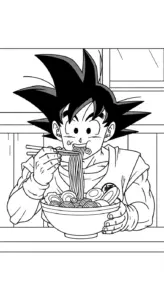 tải tranh tô màu Songoku cho bé