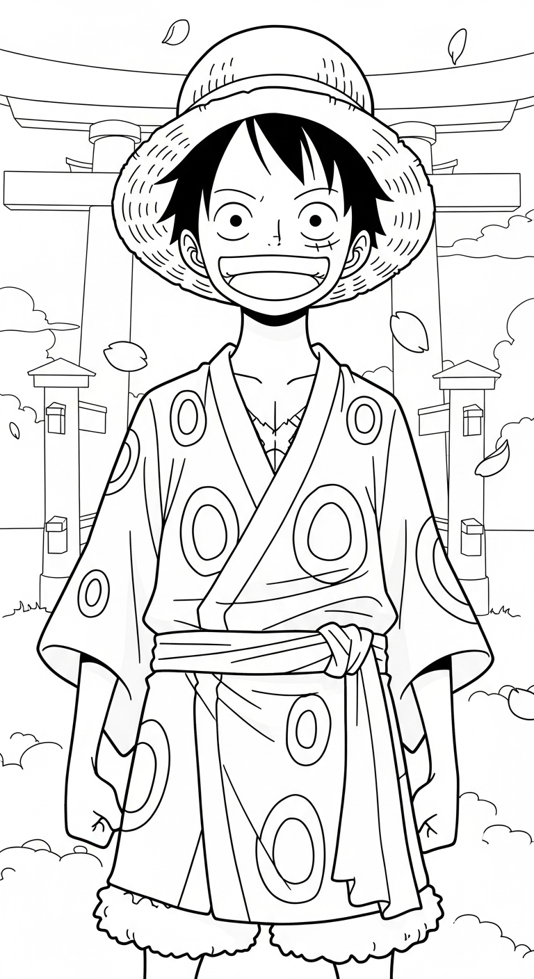 tranh tô màu Luffy pdf