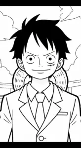 in tranh tô màu Luffy cho bé 5 tuổi