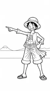 tranh tô màu Luffy cho bé 7-8 tuổi