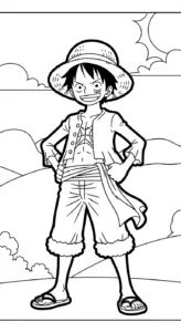 hình tô màu Luffy rõ nét
