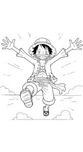 tranh tô màu Luffy cho trẻ em
