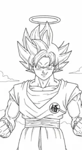 download hình tô màu Songoku miễn phí