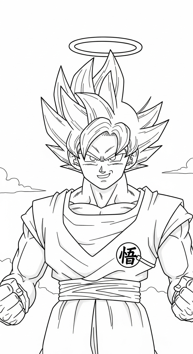 download hình tô màu Songoku miễn phí 1