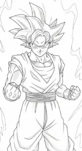 in tranh tô màu Songoku cho bé 3 tuổi