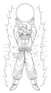 tranh tô màu Songoku cho bé 6 tuổi