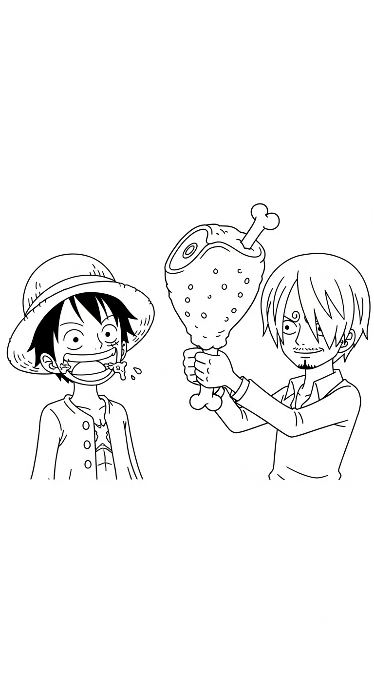 tải tranh tô màu Luffy
