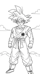 mẫu in tranh tô màu Songoku cho bé