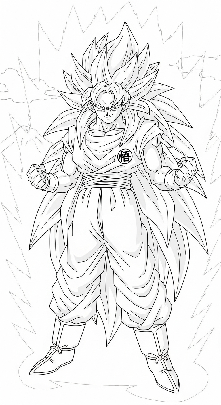 tải hình tô màu Songoku cho bé 5 tuổi