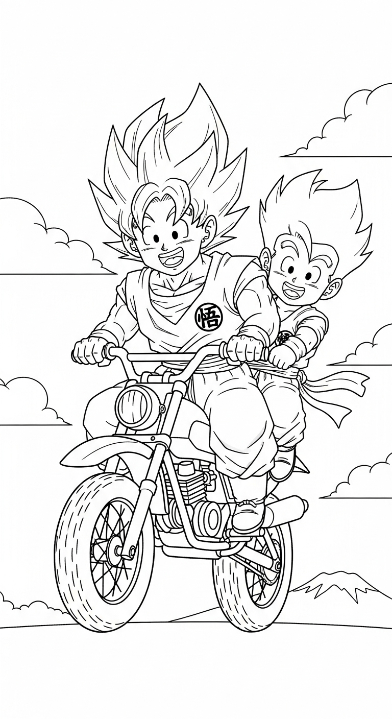 tải tranh tô màu Songoku chất lượng cao