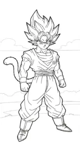 tranh tô màu Songoku cho bé 4 tuổi